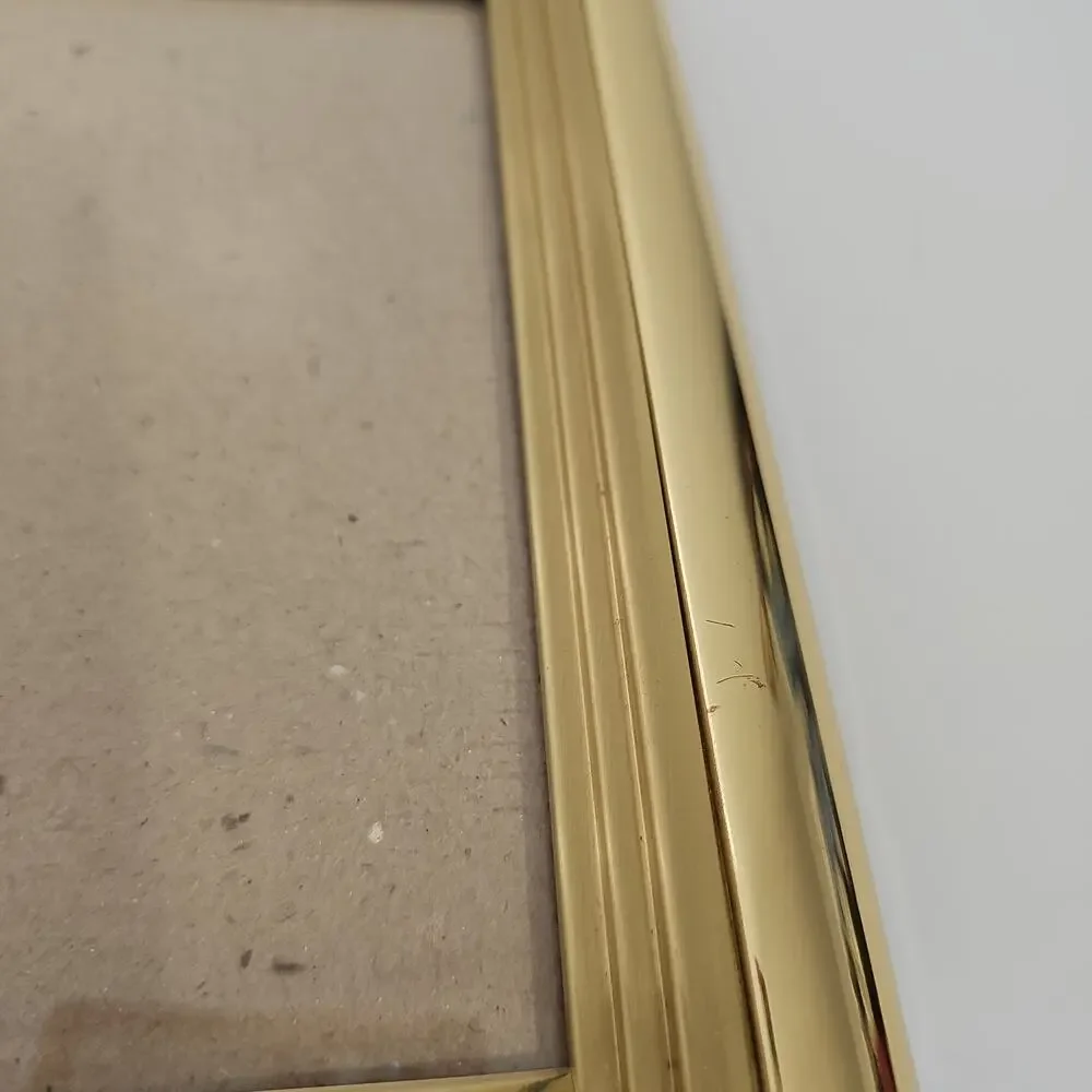 Vintage Steeped Polished Brass Picture Photo Frame Gold